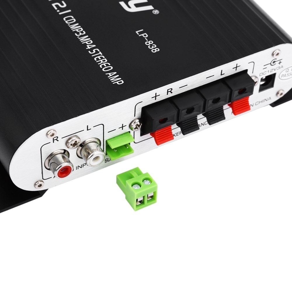 Lepy LP-838 Car Amplifier 12V Hi-Fi 2.1 Amplifier  CD MP3 MP4 Stereo AMP Bass Speaker Player