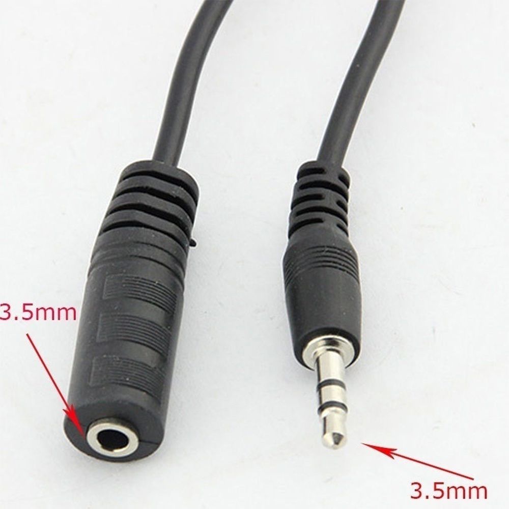 Convenient 4.9 FT 1.5M Male to Female 3.5mm Audio Black Stereo Earphone Extension Cable