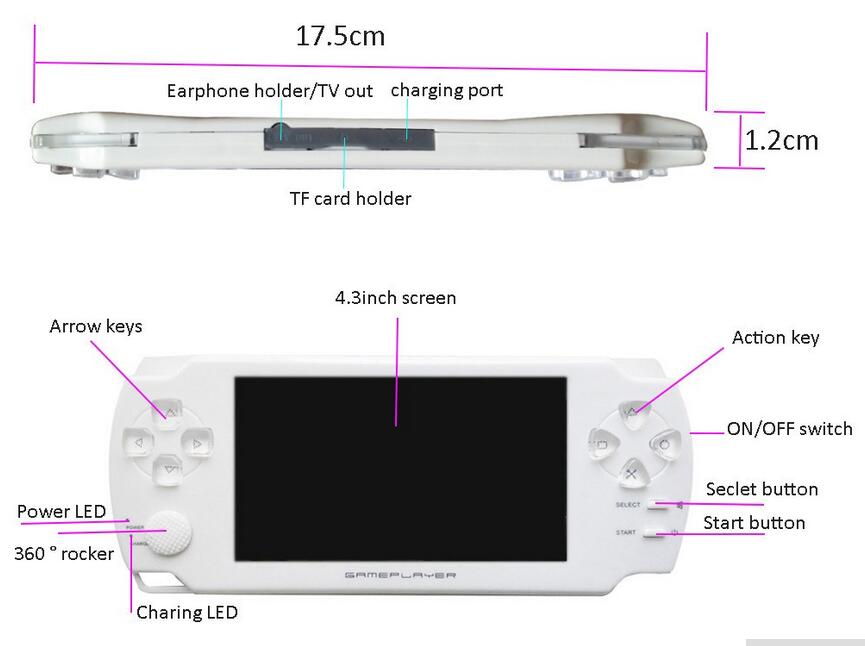 Coolbaby 4.3 inch touch palm PSP game machine 8G memory GBA game console handheld touch screen