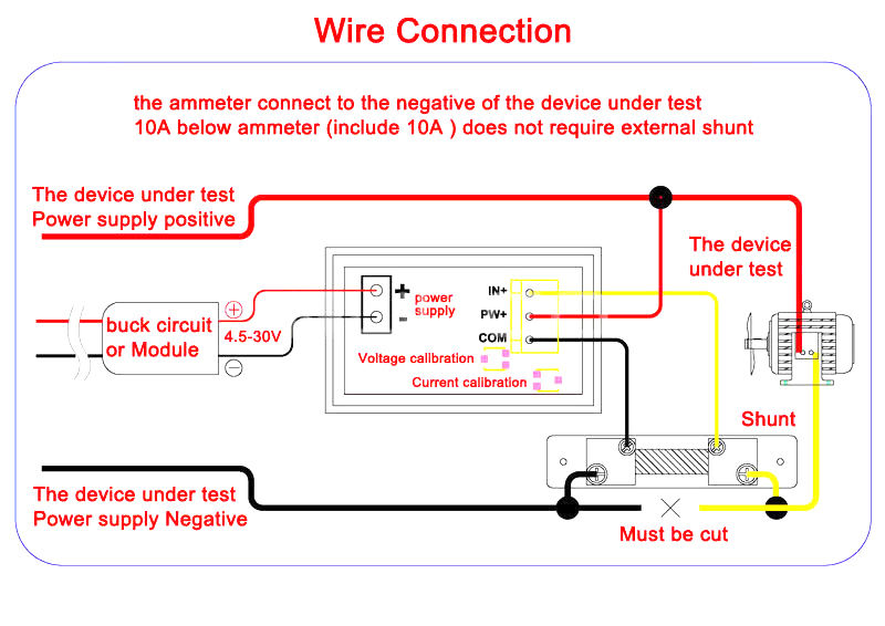 DC 100V/0-10A in Shunt Ammeter Voltmeter Digital Amp Volt Meter 12V 24V CAR