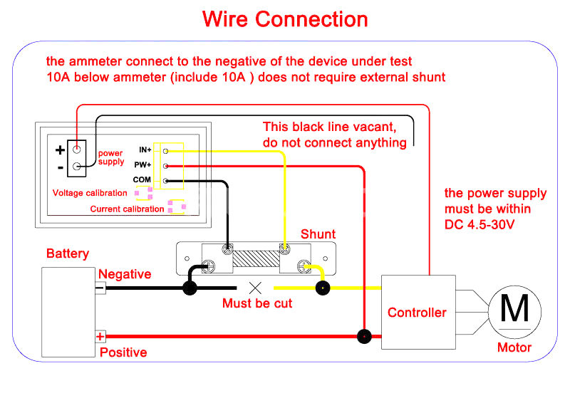 DC 100V/0-10A in Shunt Ammeter Voltmeter Digital Amp Volt Meter 12V 24V CAR