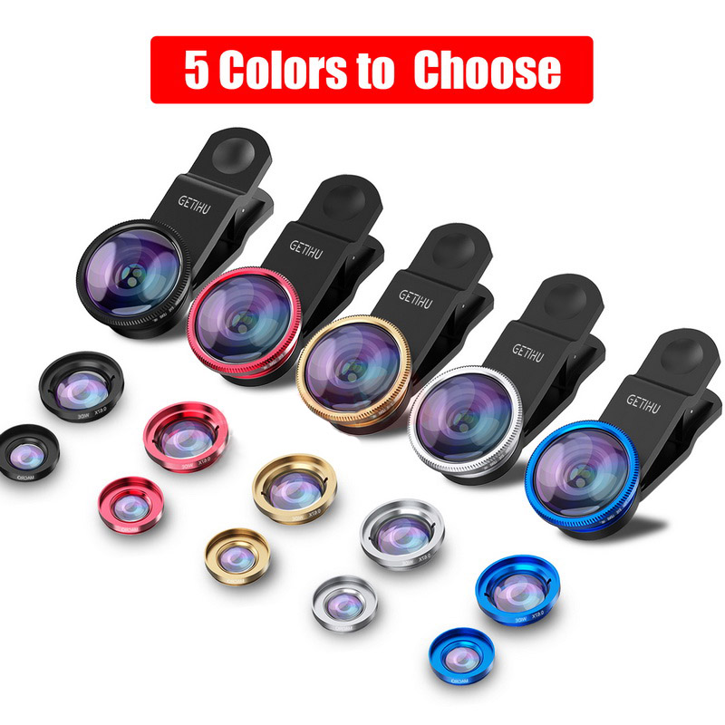 3 in 1 Wide Angle Macro Fisheye Lens Camera Mobile Phone Fish Eye Lenses with Clip