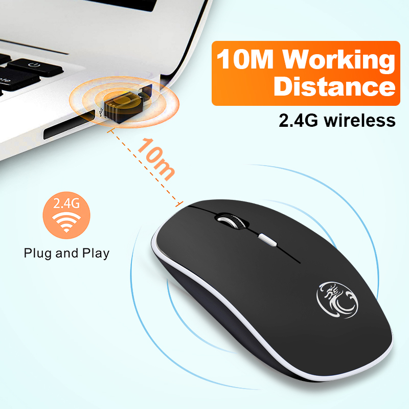 Wireless Mouse Silent Computer Mouse 2.4Ghz 1600 DPI  Mause Noiseless