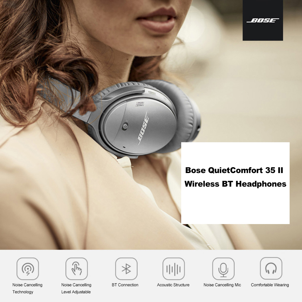 Bose Wireless Bluetooth Earphones QuietComfort 35 II  Acoustic Noise Cancelling Headphones