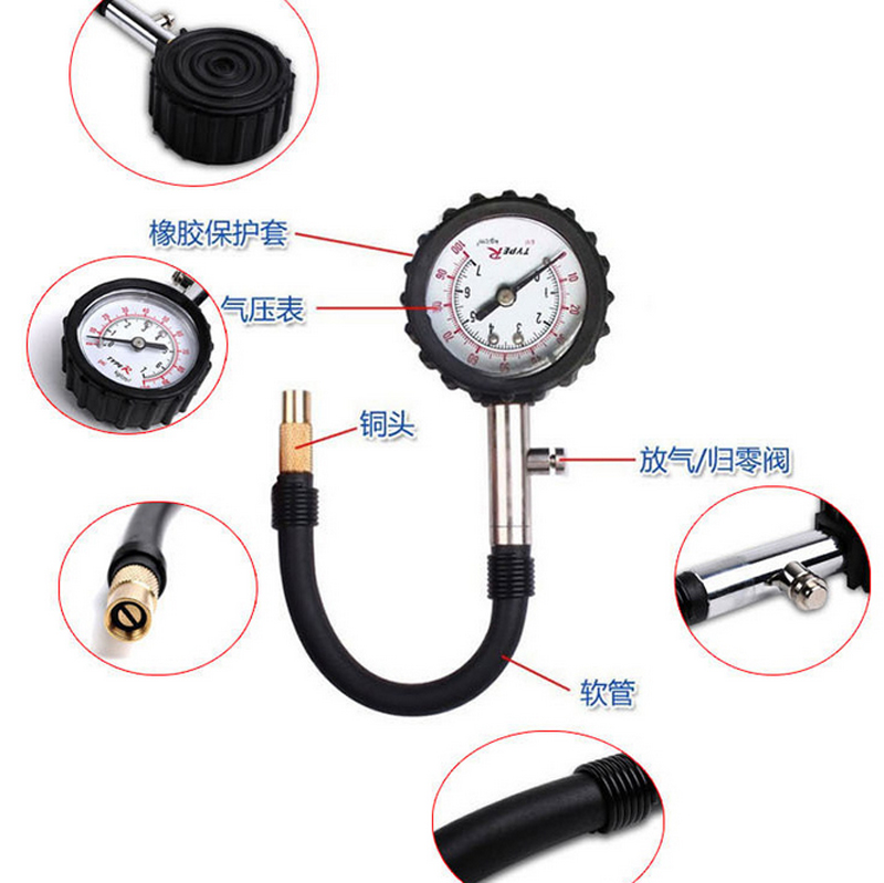 Car Bike  Tyre Tire Pressure Gauge 0-100 PSI Meter Vehicle Tester Monitoring System