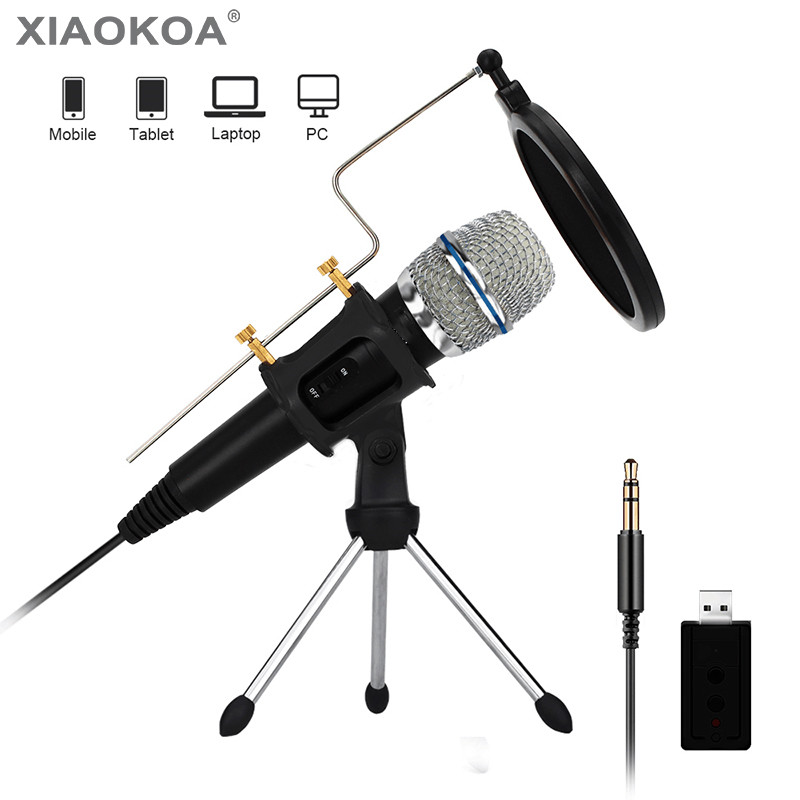 Condenser Microphone for Laptop or Windows Studio Microphones for Iphone Android Recording