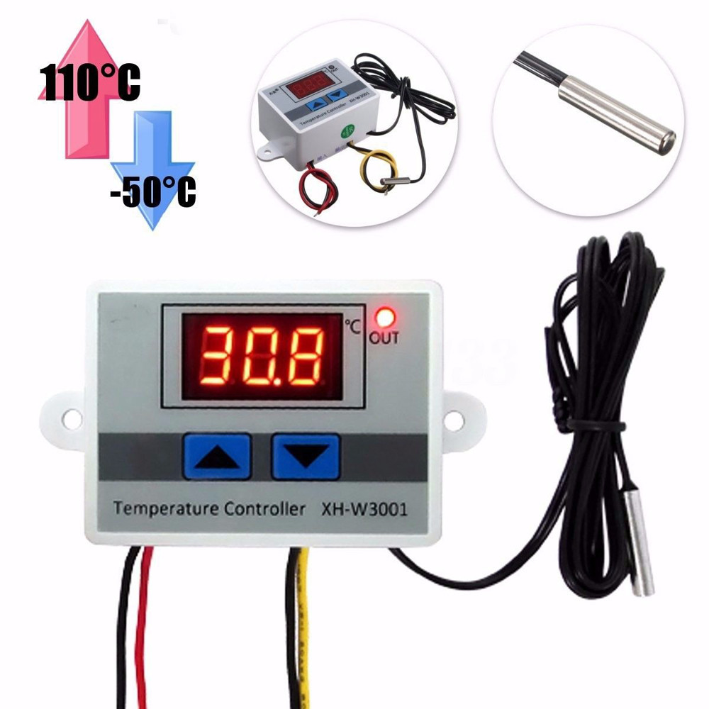 Temperature Controller XH-W3001For Incubator Cooling Heating Switch Thermostat NTC Sensor