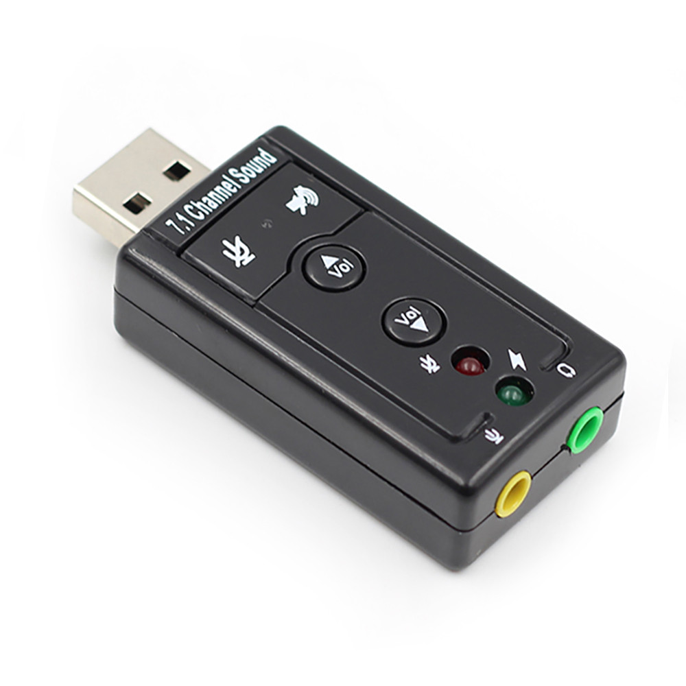 7.1 External USB Sound Card USB to Jack 3.5mm Headphone Audio Adapter For Mac Win Compter