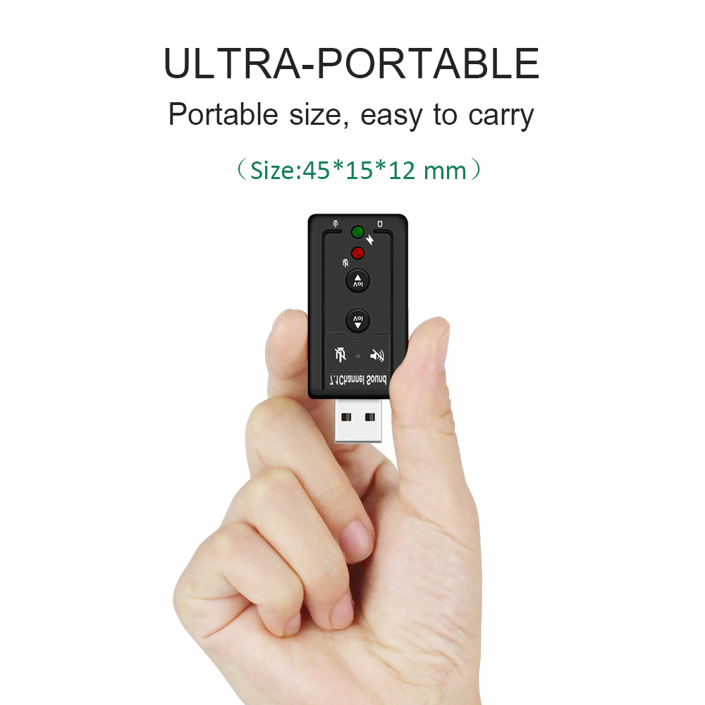 7.1 External USB Sound Card USB to Jack 3.5mm Headphone Audio Adapter For Mac Win Compter
