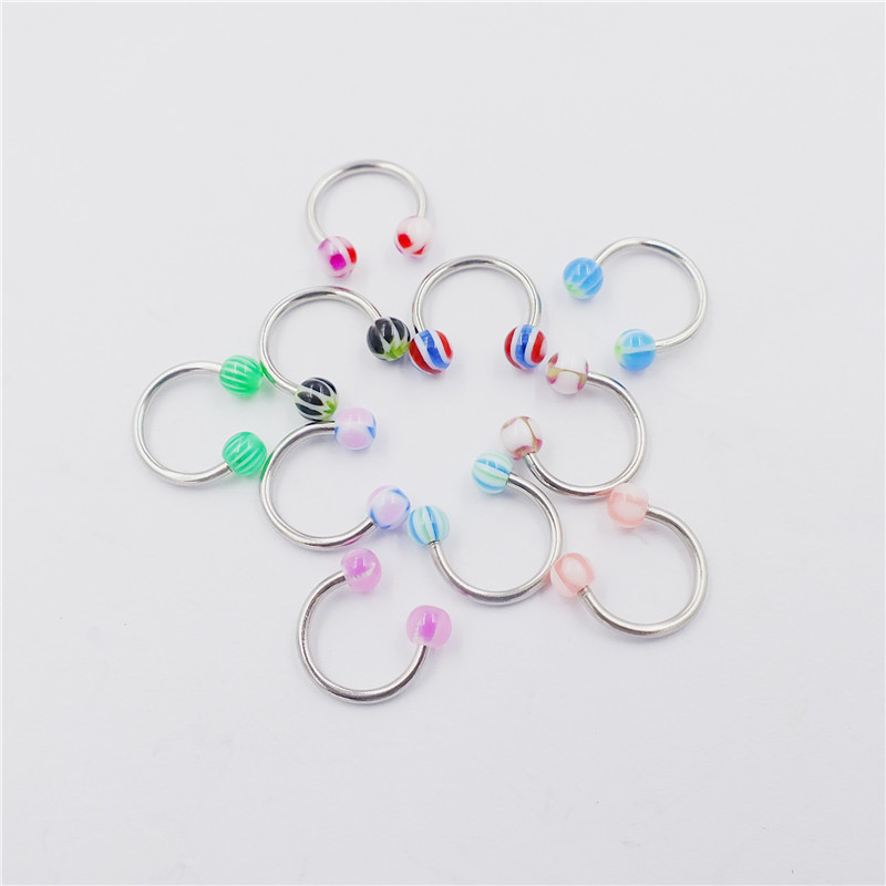 110Pcs Mixed Navel Eyebrow Lip Tongue Ring Nose Rings Studs Body Jewelry Wholesale