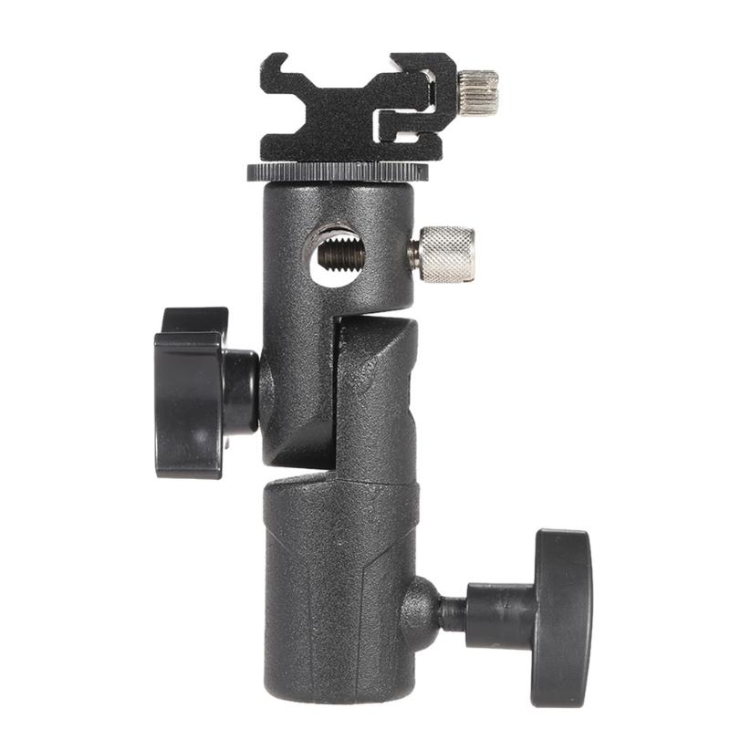 E Type Metal Flash Bracket Hot Shoe  Umbrella Holder Screw Mount Swivel Adapter Light Stand