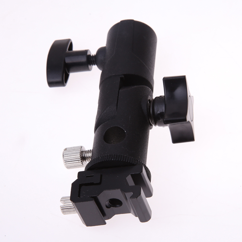 E Type Metal Flash Bracket Hot Shoe  Umbrella Holder Screw Mount Swivel Adapter Light Stand