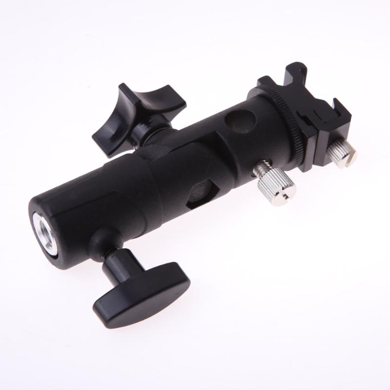E Type Metal Flash Bracket Hot Shoe  Umbrella Holder Screw Mount Swivel Adapter Light Stand