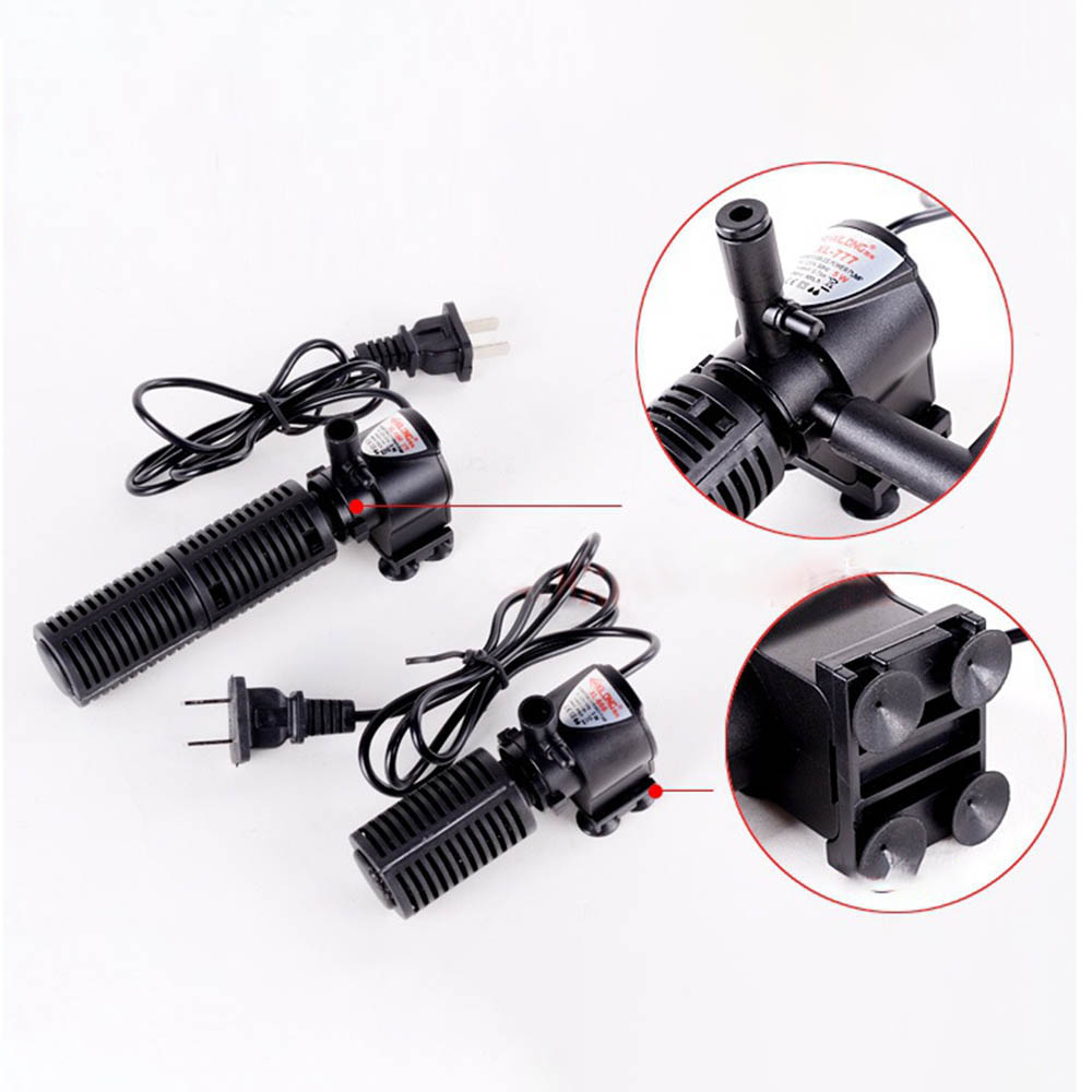 3 In 1 Silent Aquarium Filter Submersible Oxygen Internal Pump Sponge Water With Rain Spray