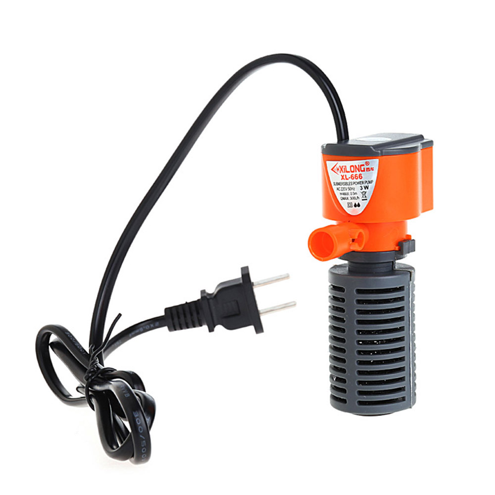 3 In 1 Silent Aquarium Filter Submersible Oxygen Internal Pump Sponge Water With Rain Spray