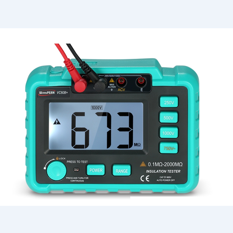 VC60B+Insulation Earth Ground Impedance Tester DC250V/1000V Median Megohm Digital Resistance Meter