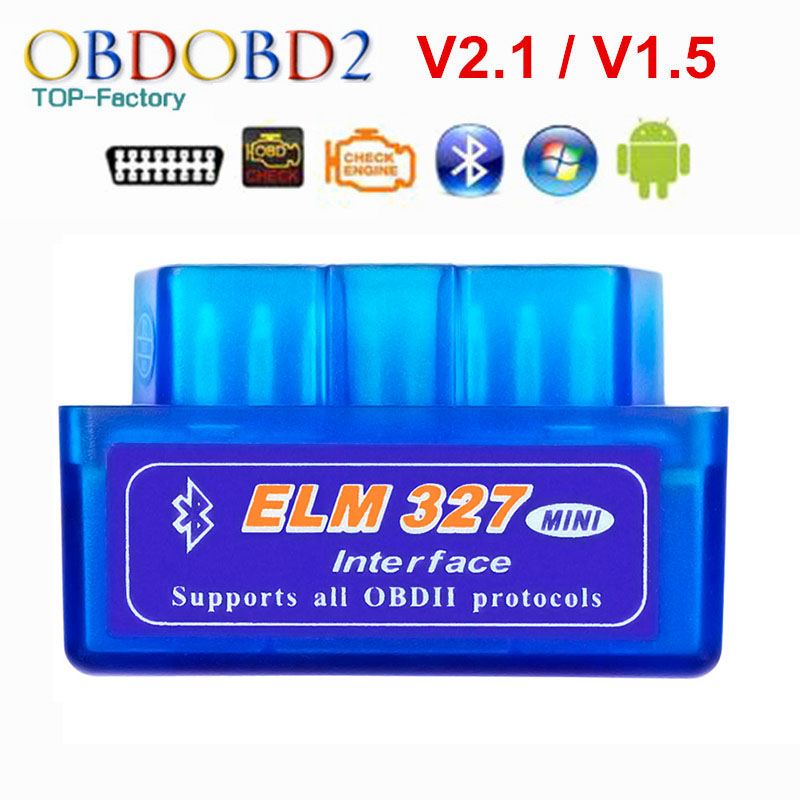 Super Mini ELM327 Bluetooth V2.1/V1.5 OBD2 Car Diagnostic Tool For Android/Symbian OBDII Protocol