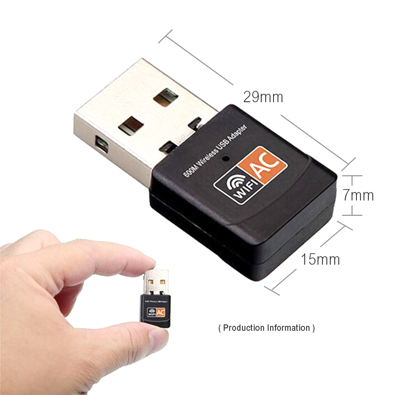 600Mbps USB WiFi Adapter 2.4/5GHz Antenna PC Mini Wireless Computer Network Card Receiver Dual Band