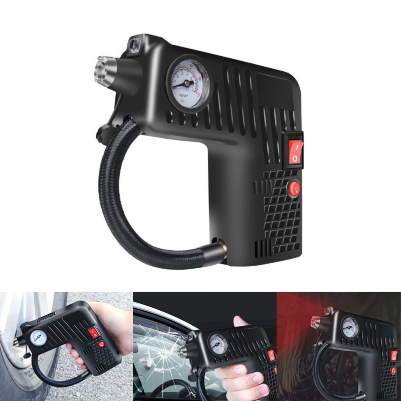 Electric Portable Air Compressor Pump Small Tire Inflator DC 12V 100 PSI Tyre Pressure Monitor