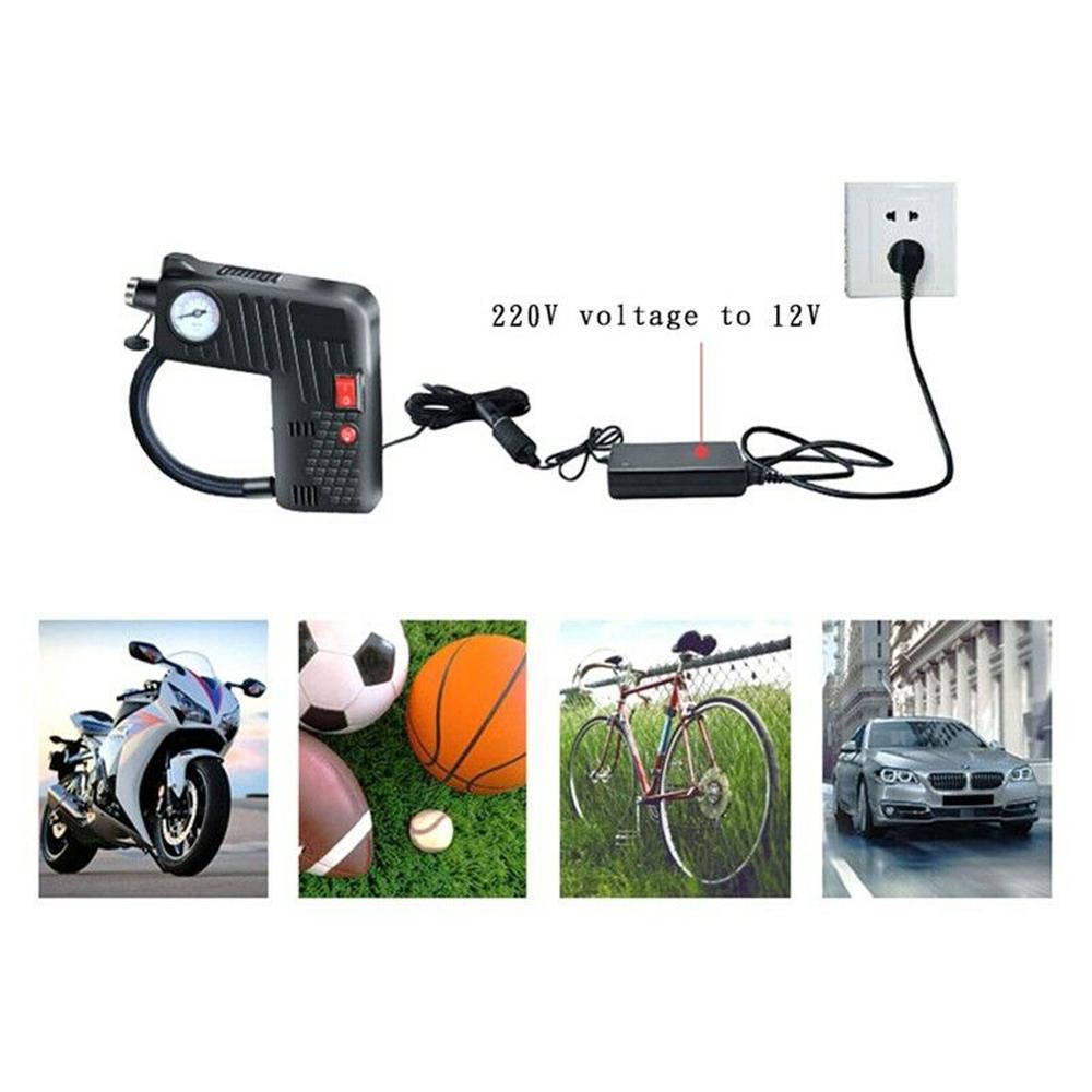 Electric Portable Air Compressor Pump Small Tire Inflator DC 12V 100 PSI Tyre Pressure Monitor