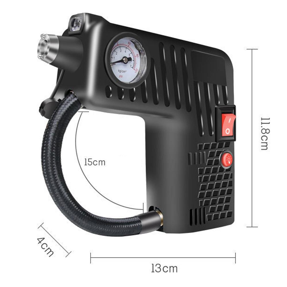Electric Portable Air Compressor Pump Small Tire Inflator DC 12V 100 PSI Tyre Pressure Monitor