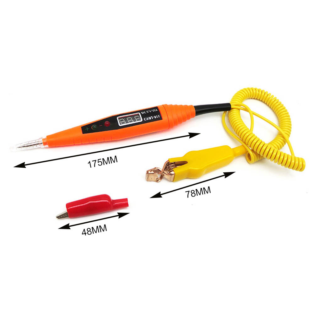 Digital Display Car Electrical Circuit Test Pen Voltage Tester Detector Auto Power Probe Lamp