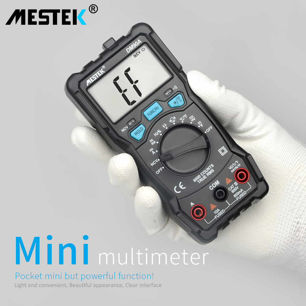 AC/DC Multimeter Multimetro DM90A Auto range Digital Frequency Current Voltage Multimeter RMS