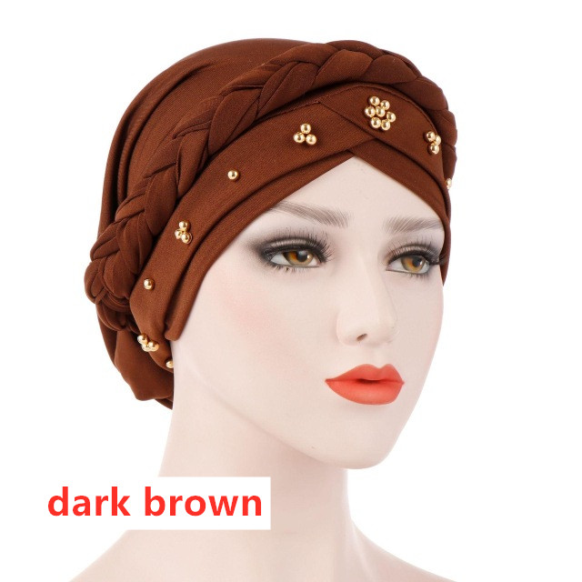 women hat muslim braid head scarf turban head wrap ramadan hair loss islamic headwear arab fashion
