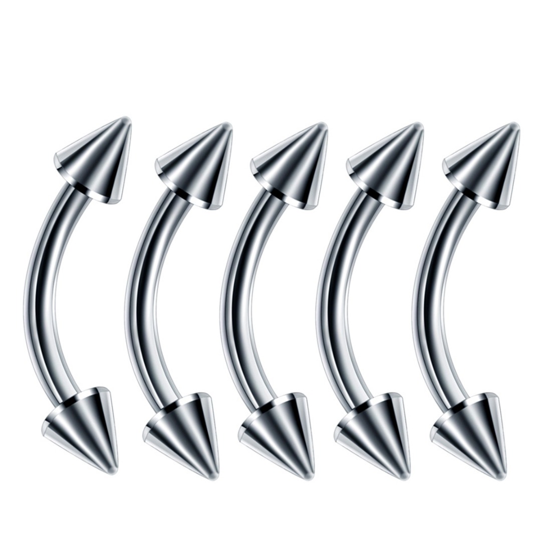 60pcs 6/8/10mm Mix Stainless Steel Ear Nose Lip Tongue Ring Unisex Hip Hop Body Piercing Jewelry