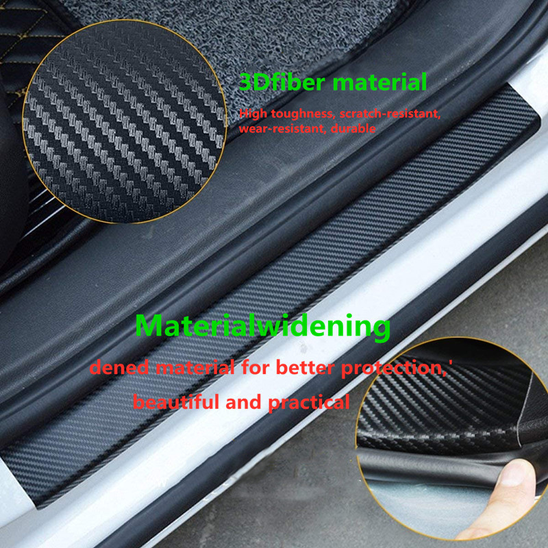 Car Stickers Universal Sill Scuff Anti Scratch Carbon Fiber Auto Door Sticker Decals Car Accessorie