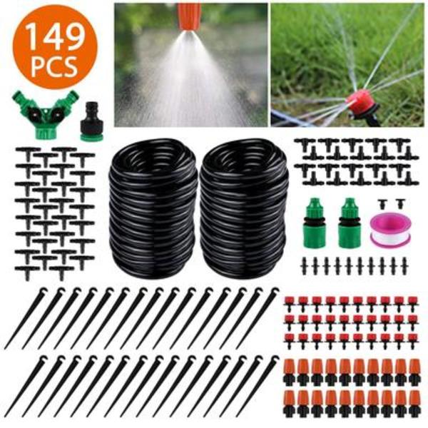 149Pcs+30m Automatic Micro Drip Irrigation System Garden Spray Self Watering Kit Adjustable Dripper