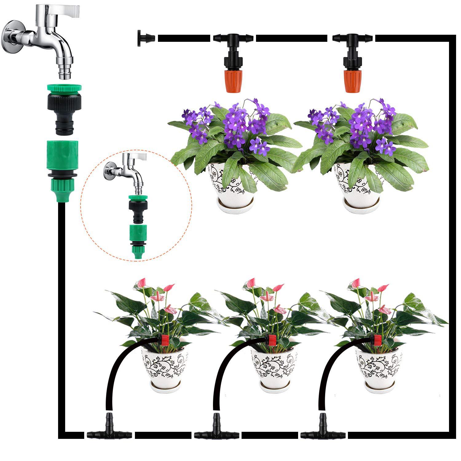 149Pcs+30m Automatic Micro Drip Irrigation System Garden Spray Self Watering Kit Adjustable Dripper