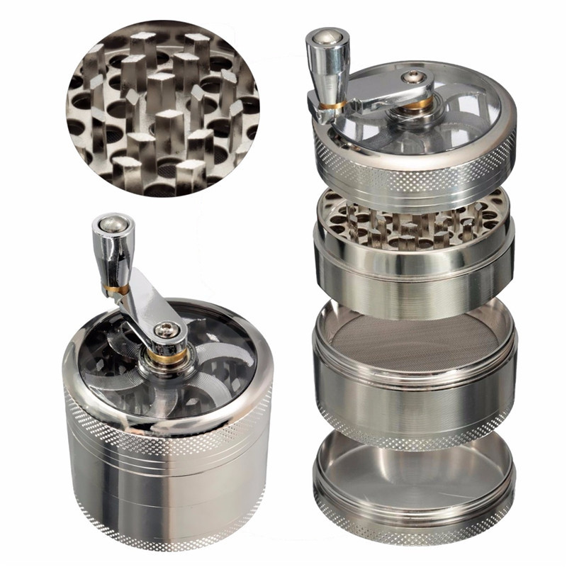 Herb Tobacco Spice Weeds Grass Grinder Smoke Crusher Hand Crank Muller Mill Smoking Accessories
