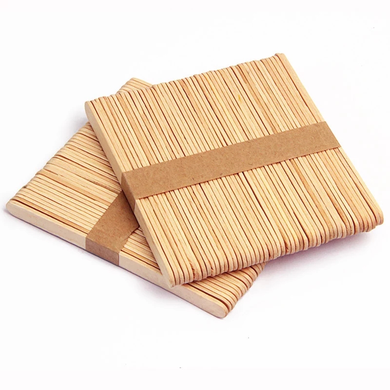 50pcs Multi Size Colorful Wooden Popsicle Sticks Natural Wood Ice Cream Stick Kids DIY Cake Tools