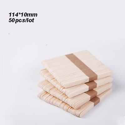 50pcs Multi Size Colorful Wooden Popsicle Sticks Natural Wood Ice Cream Stick Kids DIY Cake Tools