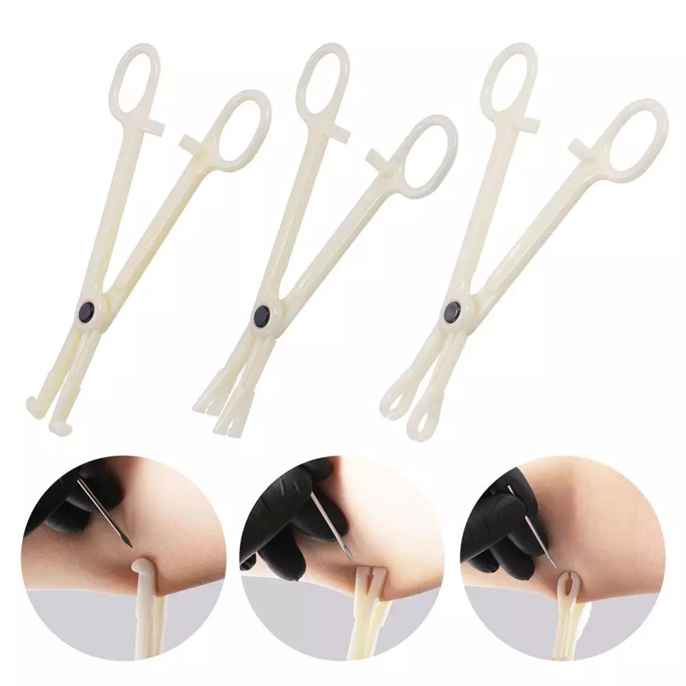 1Pcs Professional Piercing Clamp Tools For Ear Lip Navel Nose Round Open Septum Piercing Forceps
