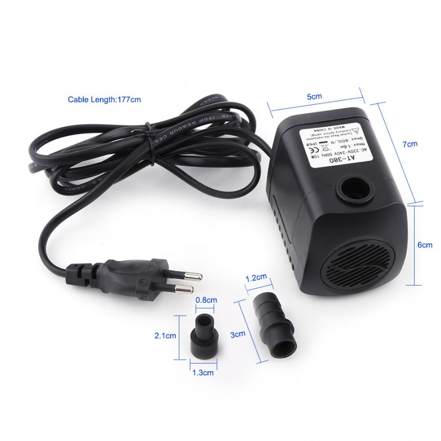Aquarium Fountain Water Pump Plastic 220V 15W 800L/H Fountain Air Fish Tank Aquarium Water