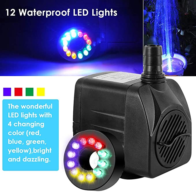 Aquarium Fountain Water Pump Plastic 220V 15W 800L/H Fountain Air Fish Tank Aquarium Water