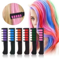 Mini Hair Color Comb 6 Colors Dye Cream Kits Non-toxic One-time Temporary party Cosplay Salon 如图所示 As shown one set