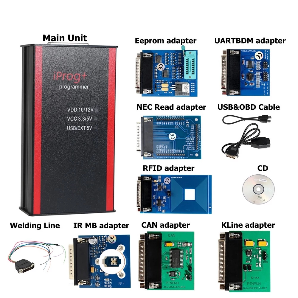 iPROG+ Iprog Pro Programmer V85 3in1 IMMO + Mileage Correction + Airbag Reset Replace Carprog