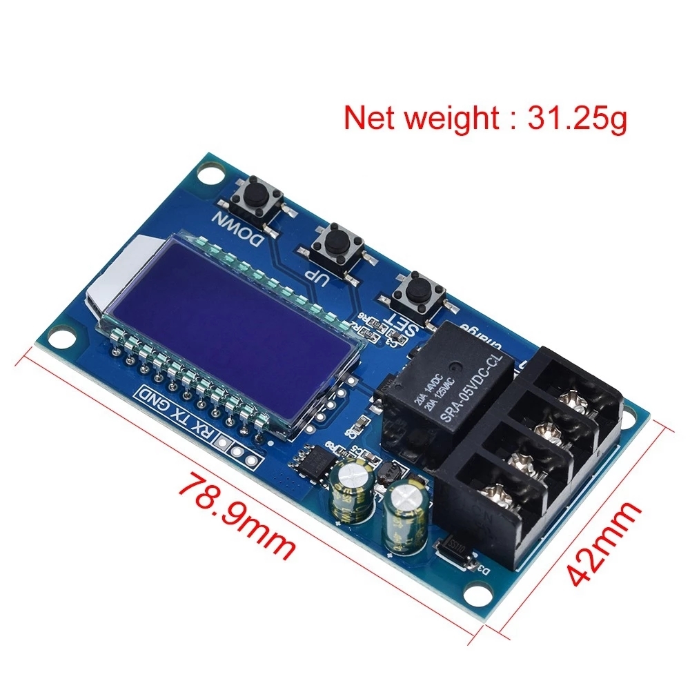 6-60v 10A Lithium Battery Charge Control Module Protection Board with Overcharge Switch XY-L10A
