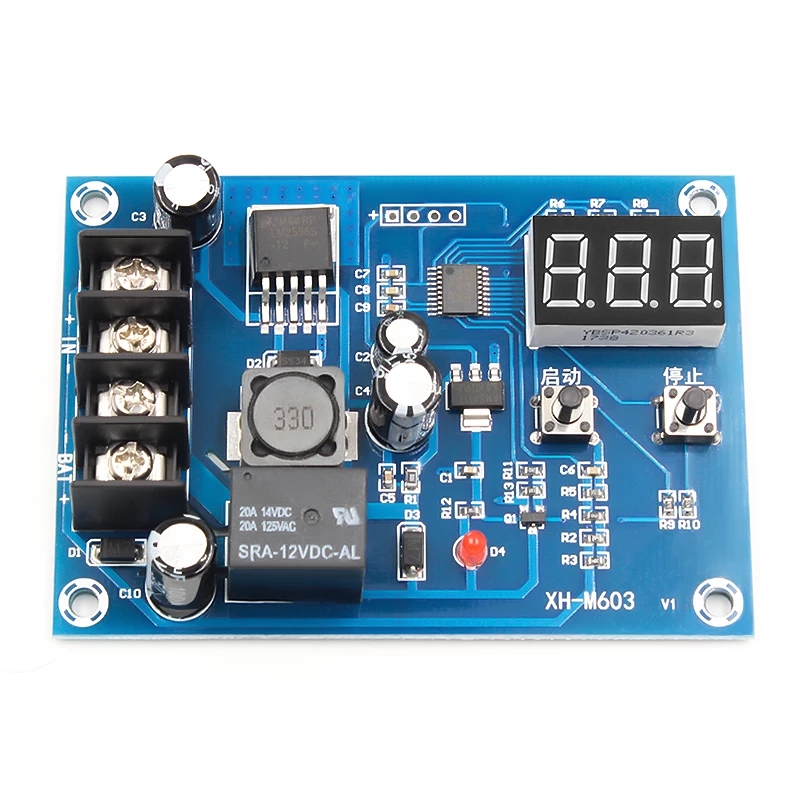 XH-M603 Charging Control Module Digital LED Display Battery Control Switch Protection Board 12-24V