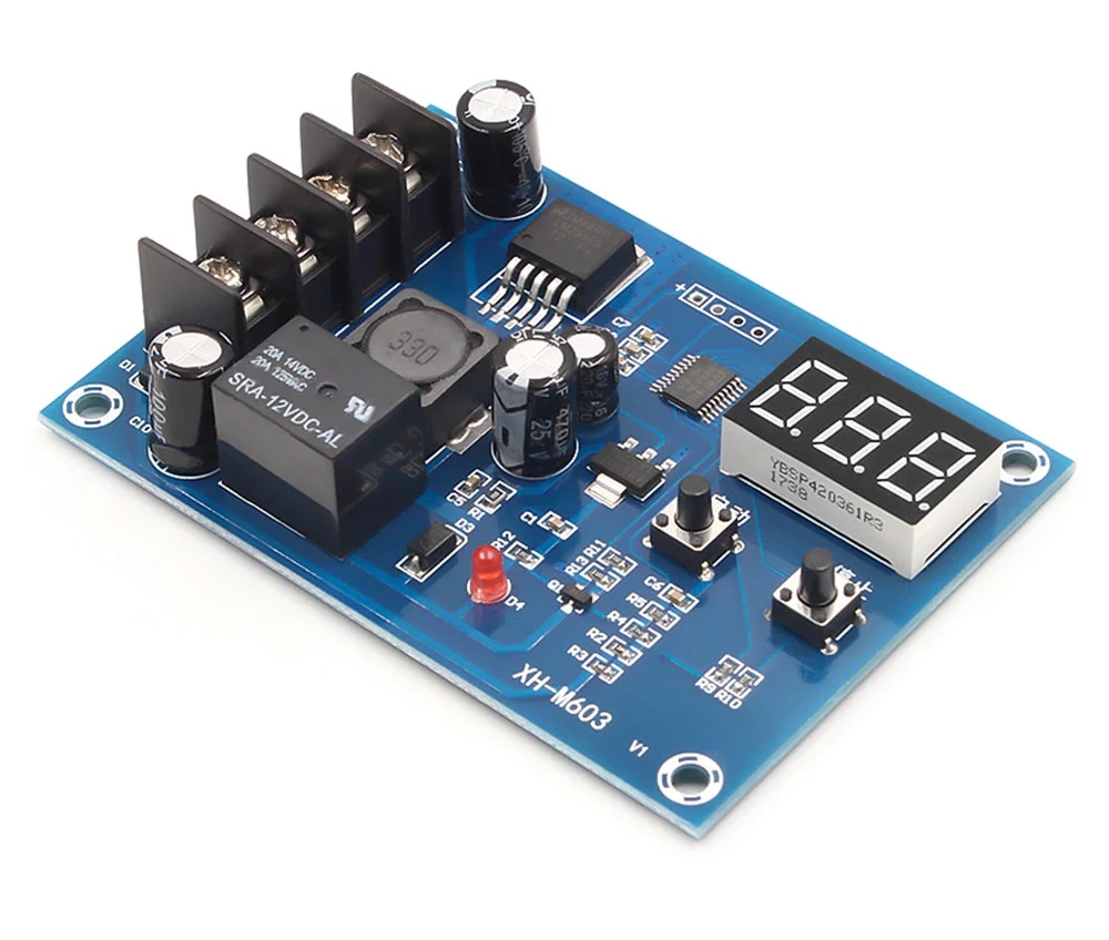 XH-M603 Charging Control Module Digital LED Display Battery Control Switch Protection Board 12-24V