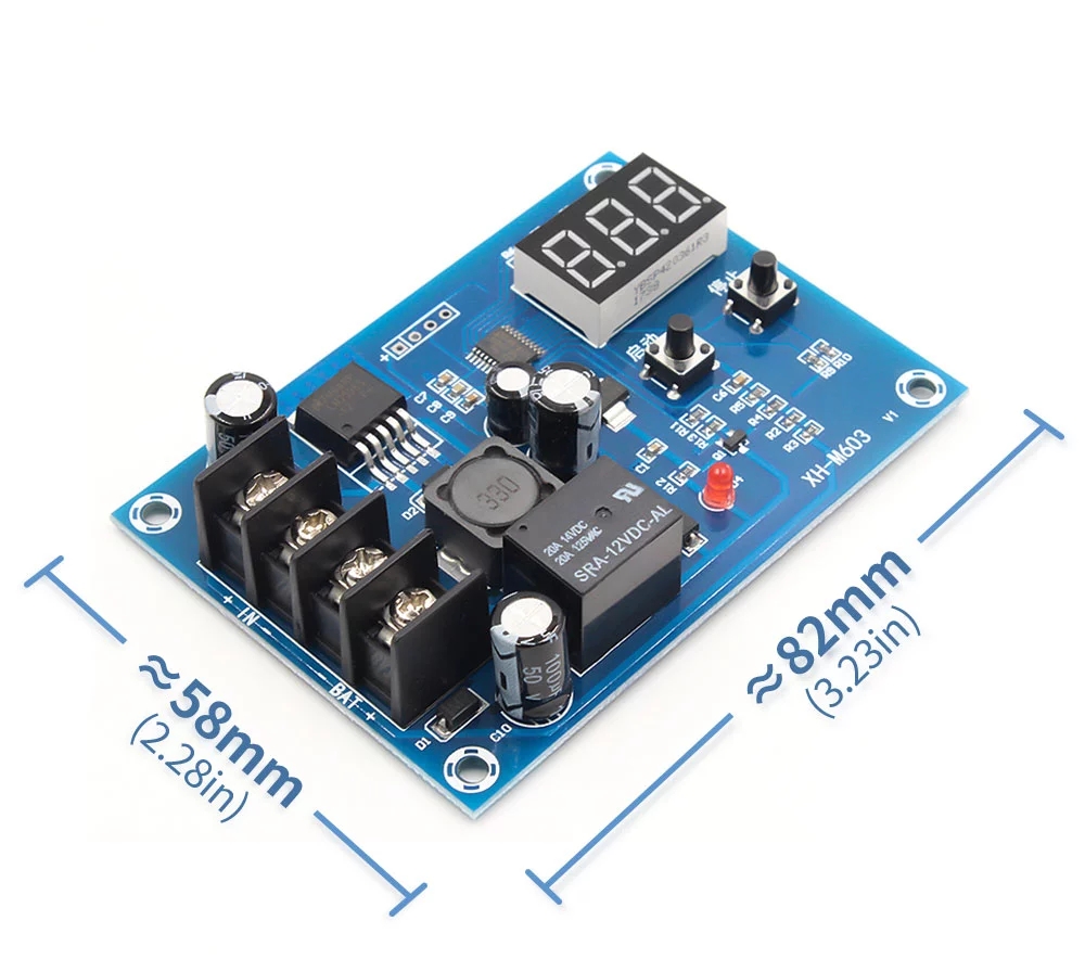 XH-M603 Charging Control Module Digital LED Display Battery Control Switch Protection Board 12-24V