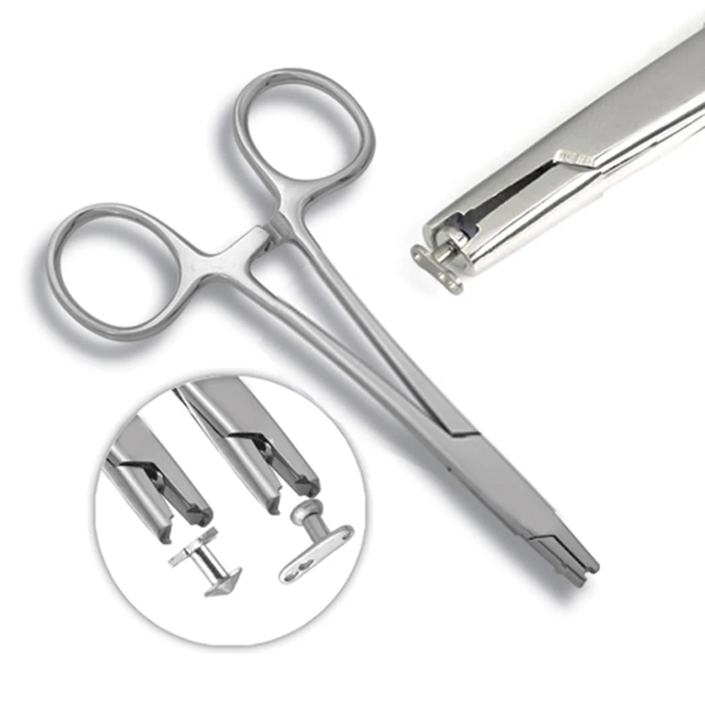 1PC Piercing Tool Puncture Tool Professional Surgical Steel Triangle Close Ring Needle Pipe Clamp