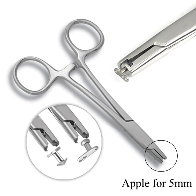 1PC Piercing Tool Puncture Tool Professional Surgical Steel Triangle Close Ring Needle Pipe Clamp