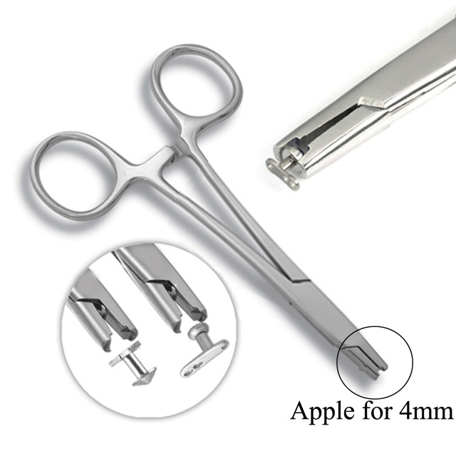 1PC Piercing Tool Puncture Tool Professional Surgical Steel Triangle Close Ring Needle Pipe Clamp