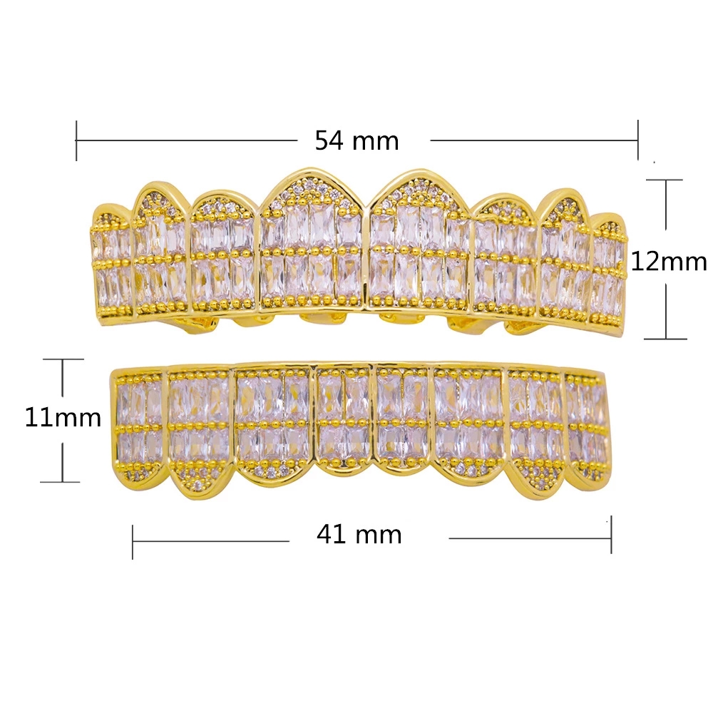 Hip Hop Tooth Grillz Top &amp; Bottom Grill Cap for Halloween Bling Jewelry Custom Design Fake