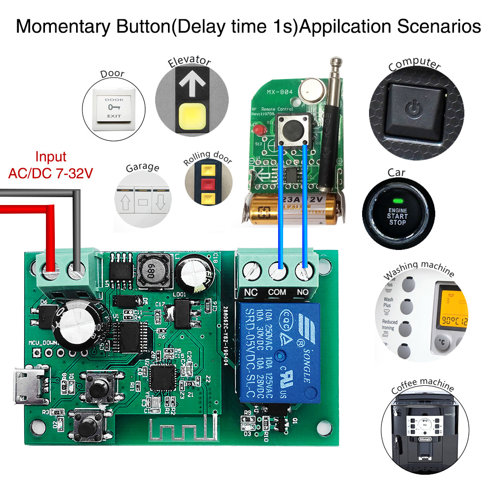 Smart life APP WiFi Wireless Relay Module Single-way Inching Switch Remote Control Access contr Work