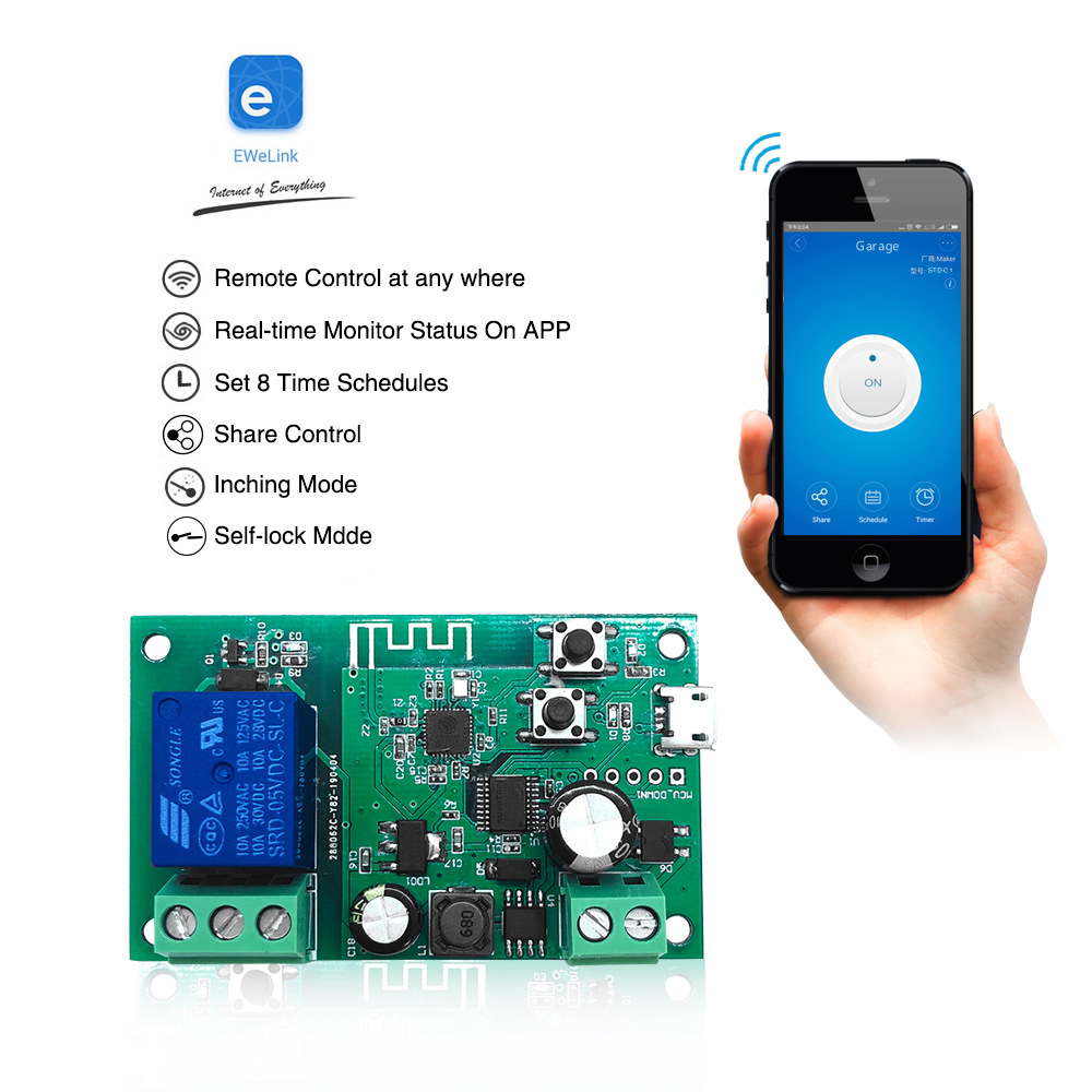 Smart life APP WiFi Wireless Relay Module Single-way Inching Switch Remote Control Access contr Work